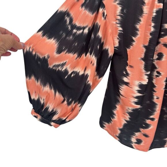 Anthropologie Corey Lynn Calter Annika Blouse Black/Peach Size XS NWT - Picture 8 of 11